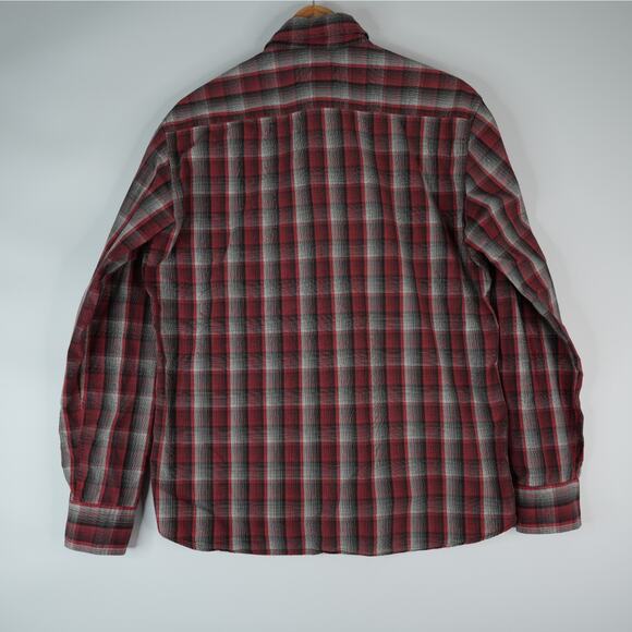 Parx Shirt Mens 42 CM Slim Buffalo Plaid Long Sleeve Button Up Red - Picture 2 of 11